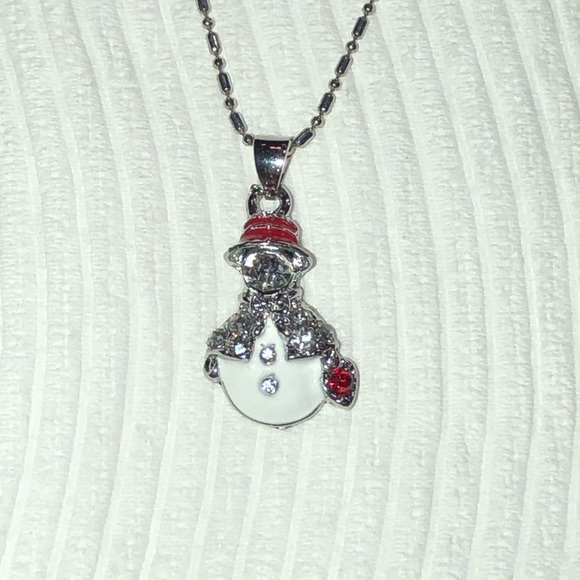 Swarovski crystal snowman Christmas silver chain - Picture 7 of 8